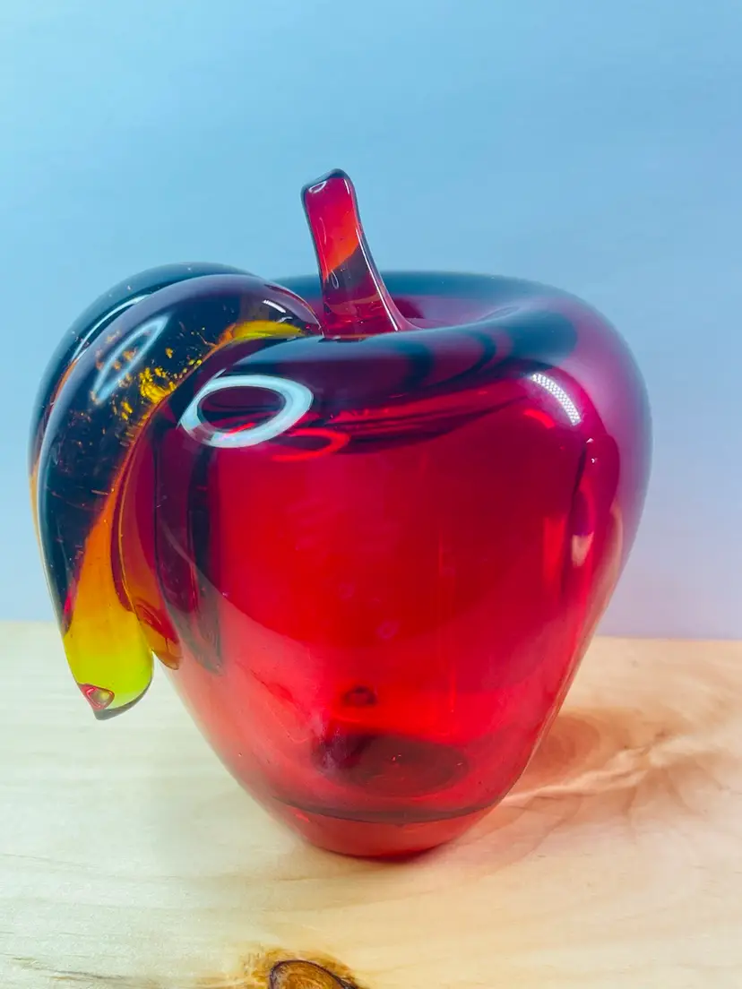 Signed Chet Cole, Vintage Apple Paperweight