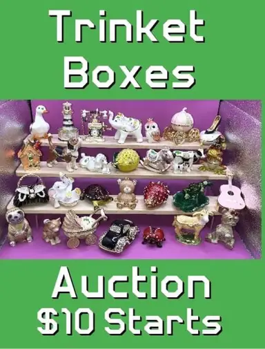 Trinket boxes auction, $10 starts