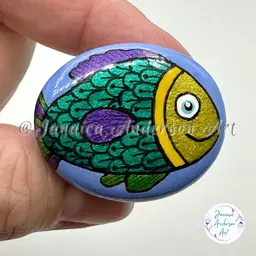 2108 Painted Stone Fridge Magnet
