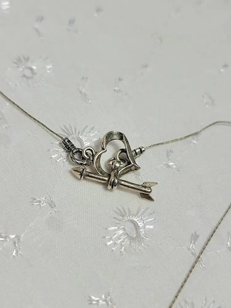 925 silver toggle and chain necklace with beautiful orange and red glass beads