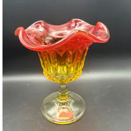 Kanawha Glass Amberina Compote Dish - Glows
