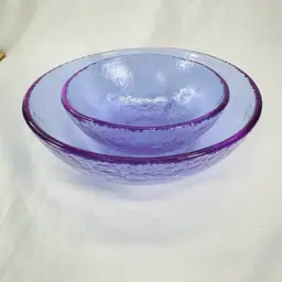 Fire And Light Neodymium Glass Bowls 8&6 Inches