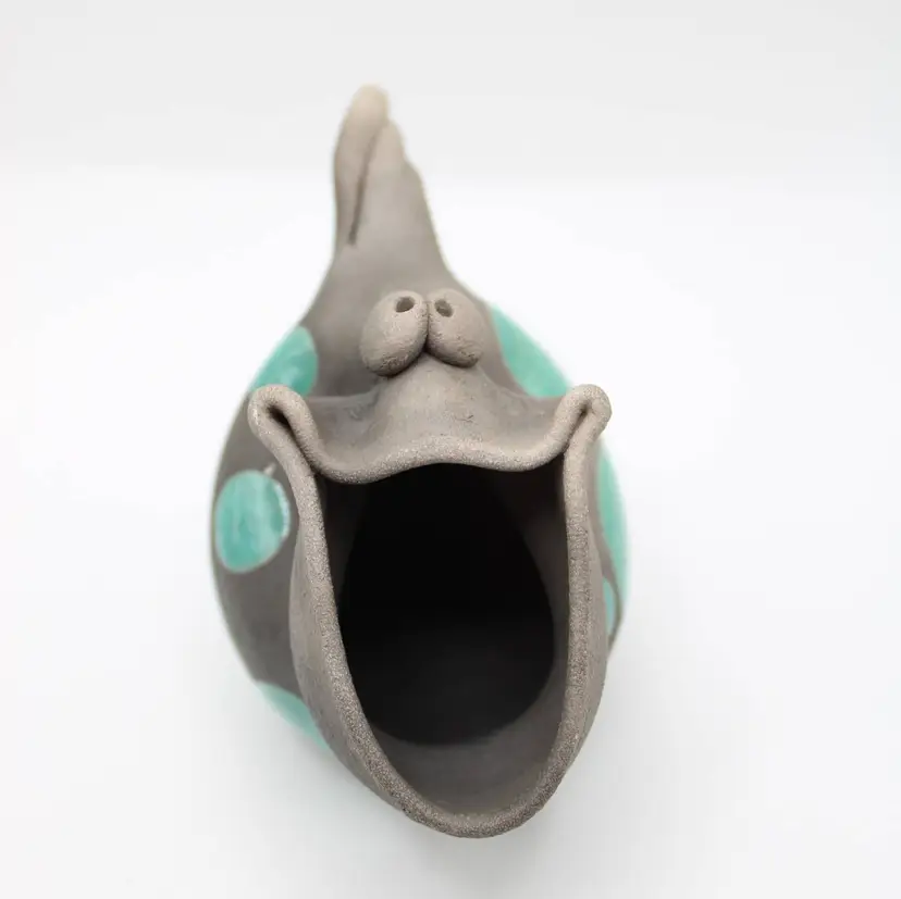 Raku Laughing Fish Pottery Figure by Nina Fernstrom-Duong