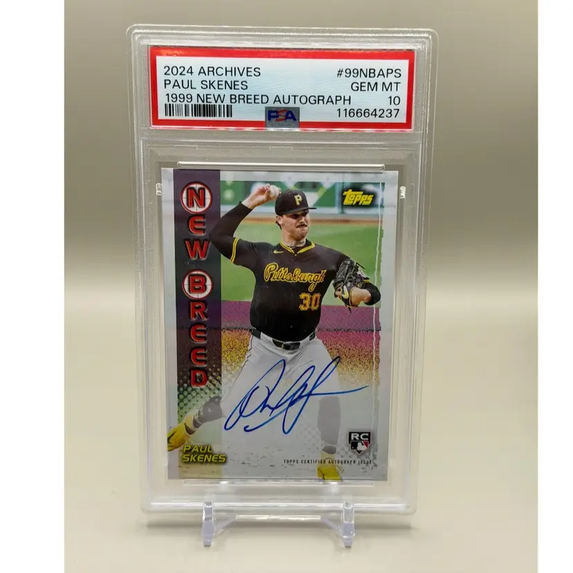 Paul Skenes 2024 Topps Archives 1999 New Breeds Autograph Rookie Card Gem Mint PSA10!  Pittsburgh Pirates