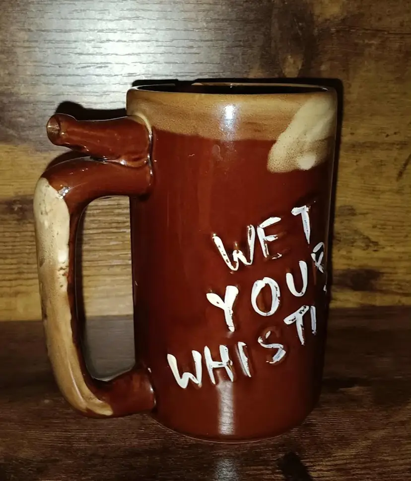 Unique Pottery Cup with Whistle Made into It