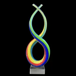 Badash Blown Art Glass Rainbow Swirl Twist Sculpture
