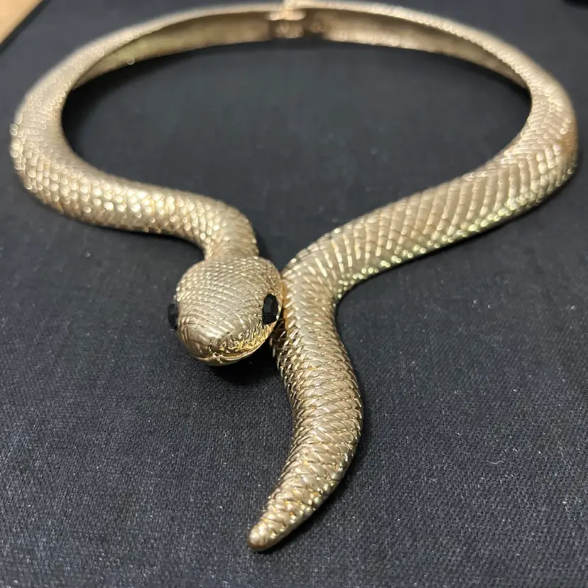 Goldtone Snake Clamper Necklace