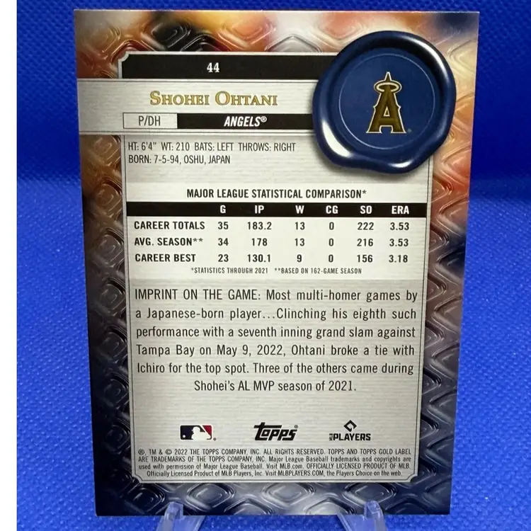 Shohei Ohtani 2022 Topps Gold Label Class 3 Red #10/25 Los Angeles Angels