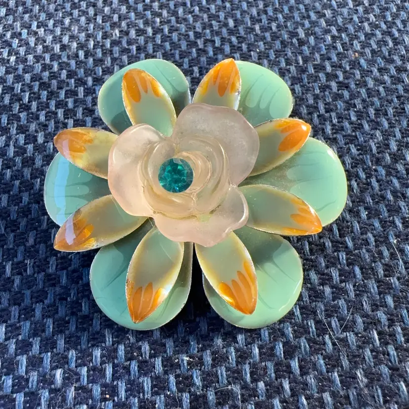 Enamel Floral Brooch