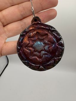 Made By Me - Raku Star Ornament #8 Controlled Chaos Pottery 1 1/2”