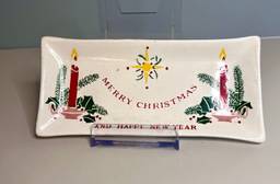 Vintage 1950’s Ceramic Commodore Merry Christmas Happy New Year Trinket Dish