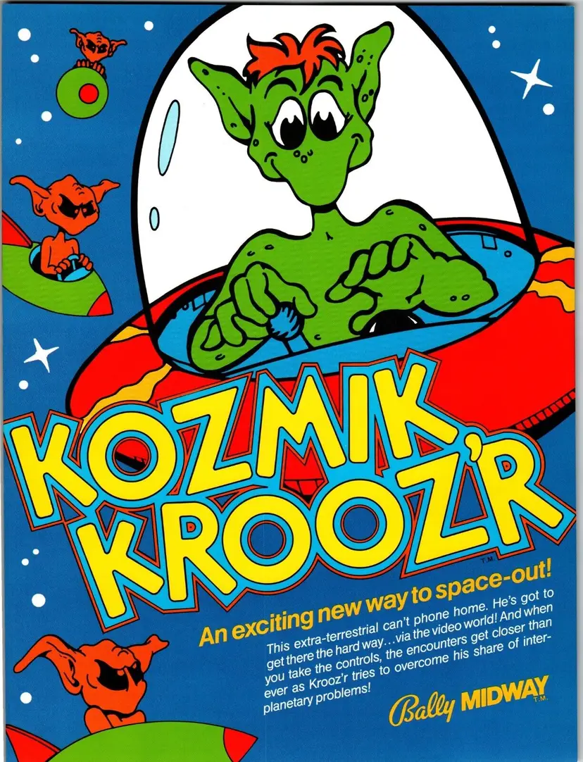 Kozmik Krooz'r Arcade Game FLYER Original 1982 Retro Video Game Alien Ships Art