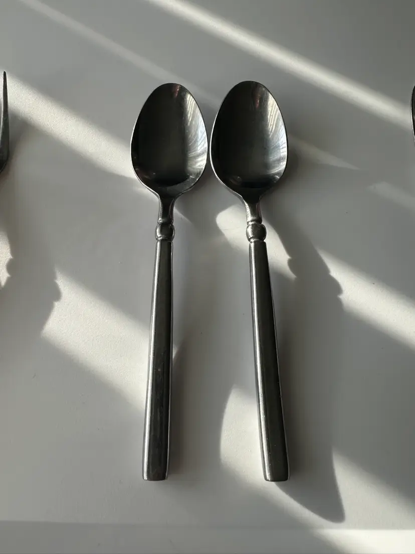 2 Oval Soup Spoons 7 1/2" International Radial Stainless