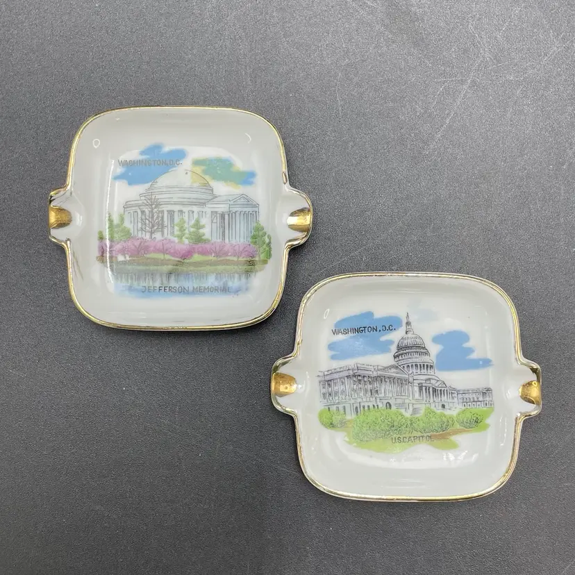 Washington D.C. Miniature Ashtrays Trinket Dishes VTG Souvenirs Patriotic