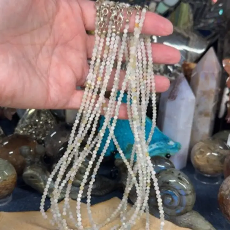 Morganite Faceted Beaded Necklace