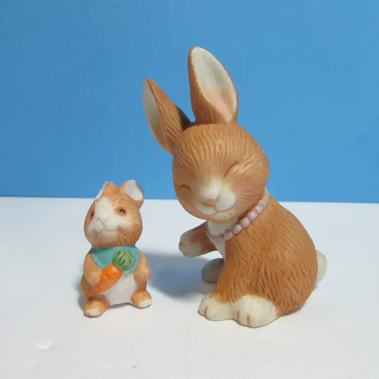 vintage Avon bunny rabbits mother and child figure spring Easter decor