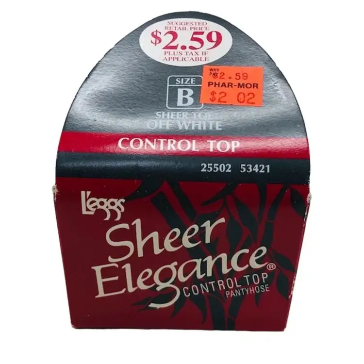 VTG Leggs Sheer Elegance Control Top Pantyhose Size B Sheer Women Costume Prop