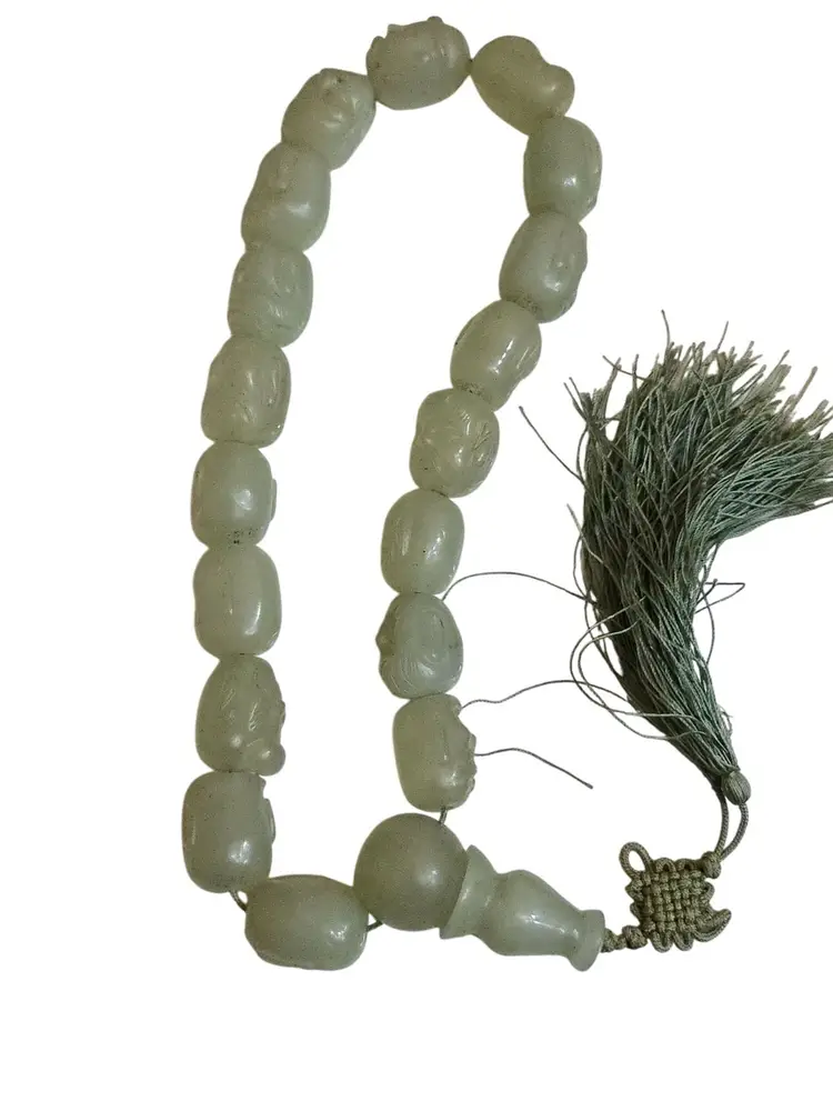 Vintage Jade? Buddha Face Beads Necklace (A9430)