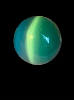 Teal Cat’s Eye Crystal Celestial Sphere 1” With Stand