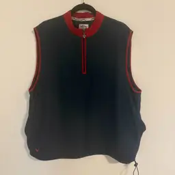Callaway Golf Vest Men's Large Navy Windbreaker Sleeveless Pullover 1/4 Zip