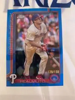 2025 Topps Chrome JT Realmuto #2 Blue Raywave Refractor /150