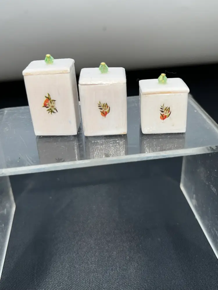 Handcrafted Miniature Dollhouse Size Canister Set