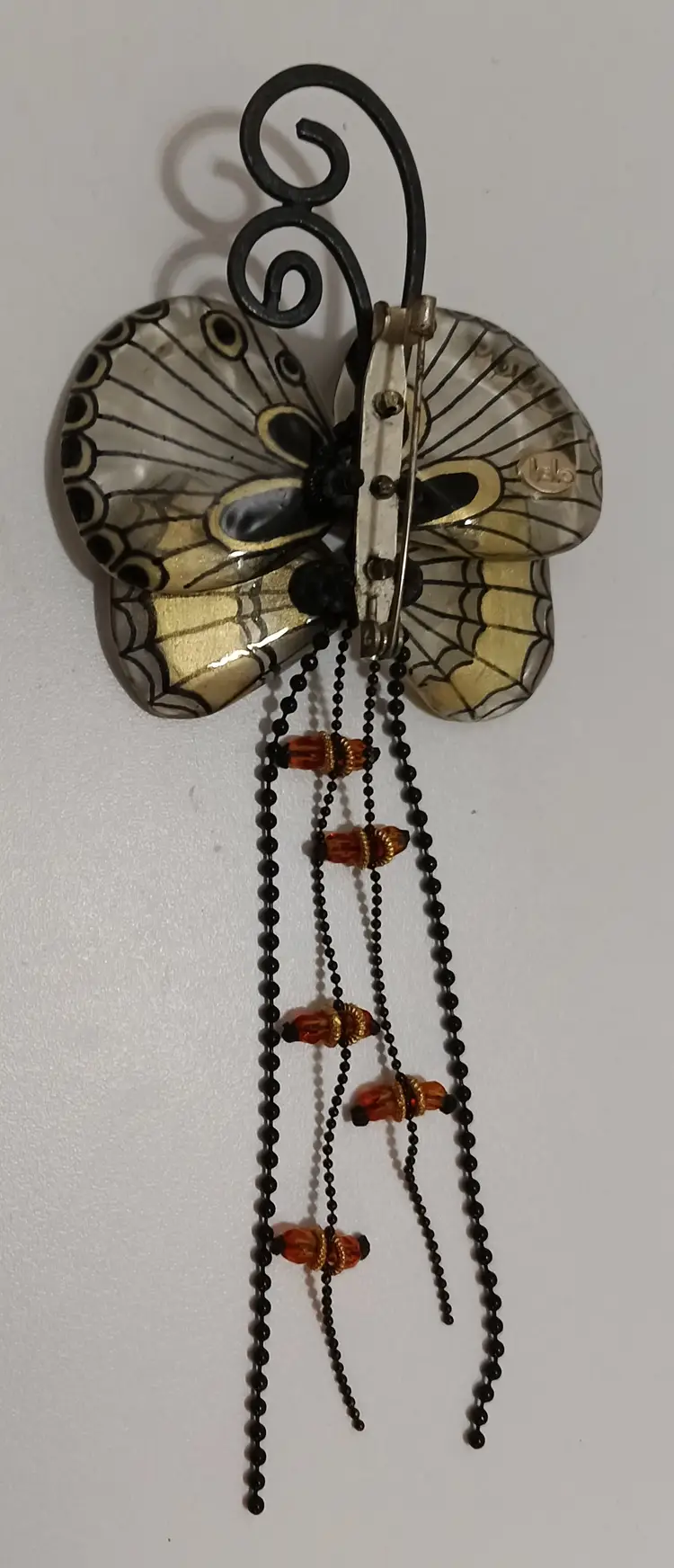 Orna Lalo Lucite Resin Butterfly Brooch