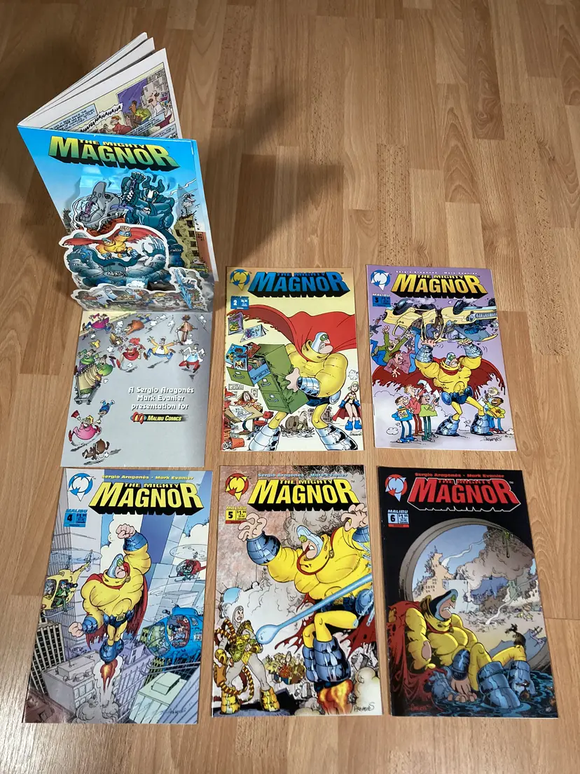 Mighty Magnor 1993 Malibu Comics #1-6 Sergio Aragones Complete Series • NM •