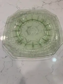 Green Uranium Glass Plate