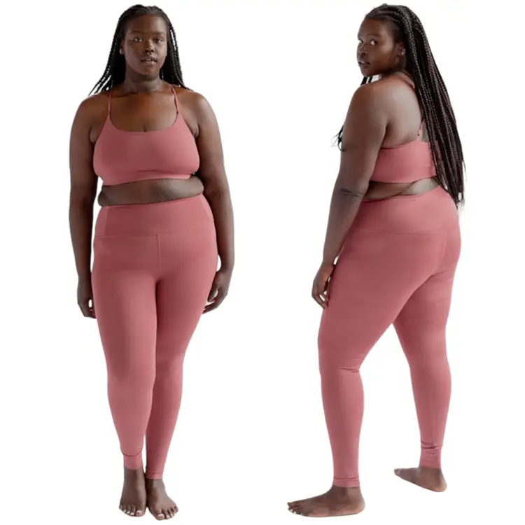 NWT Girlfriend Collective Fig Float Set Cleo Bra & Seamless Leggings Size 6XL