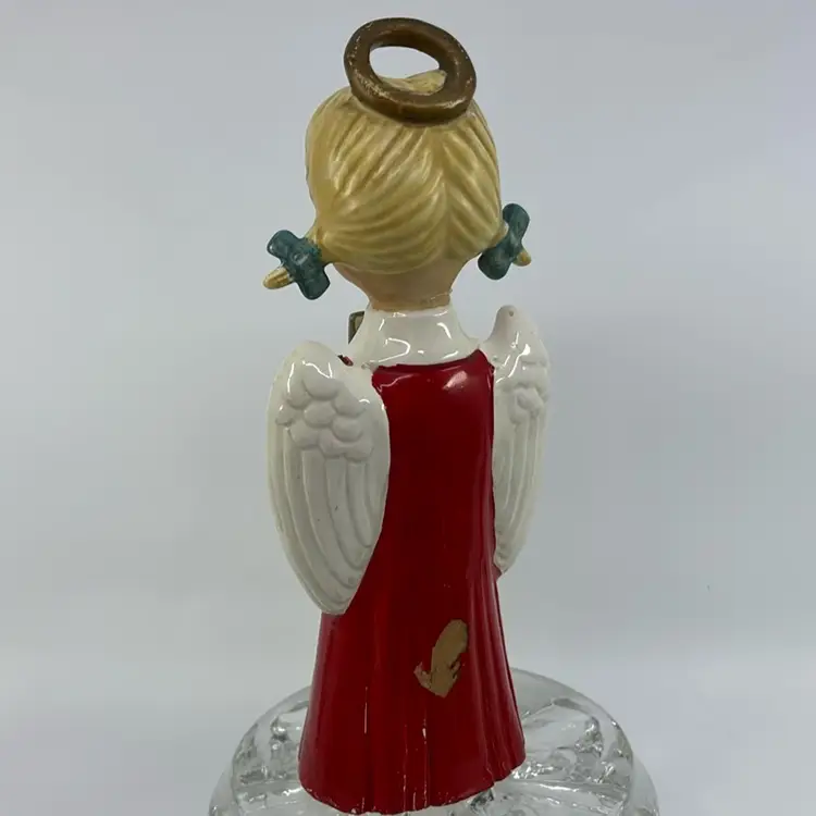 Vintage Christmas Angel Holding The Cross 9”