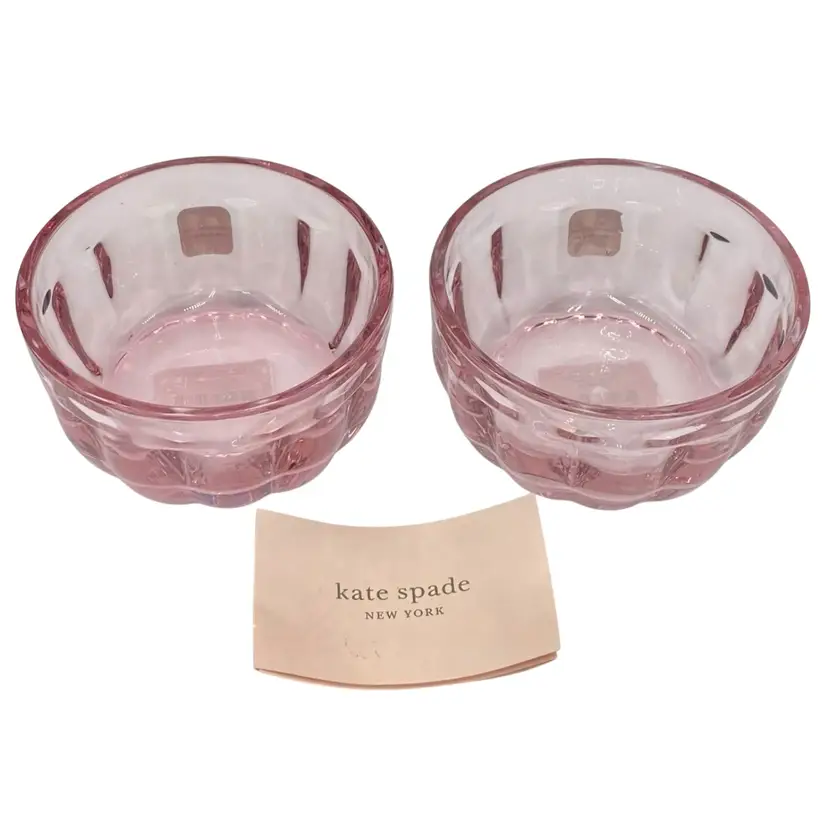 Set of 2 - Kate Spade Park Circle (by Lenox) Rose Tea Mini Bowls, NEW w/Stickers