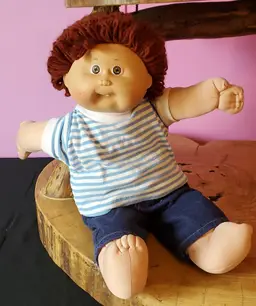 Vintage 1985 Cabbage Patch Kids Toothy Boy Auburn Hair/Brown Eyes With Birth Certificate