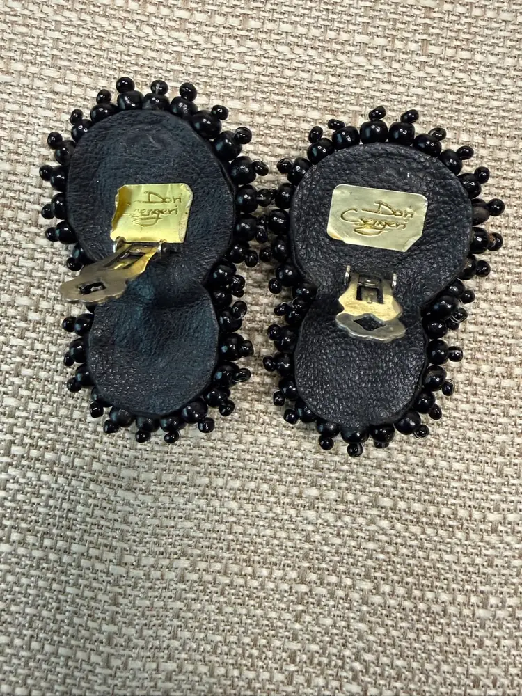 Vintage BOHO STATEMENT Black/Red DORI CSENGERI Soutache EARRINGS Handmade