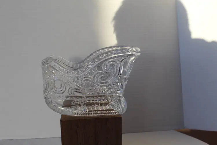 Vintage AVON Santa's Sleigh, Crystal Candy Dish, Christmas Holiday Decor, Heavy