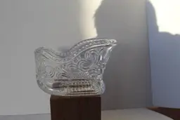 Vintage AVON Santa's Sleigh, Crystal Candy Dish, Christmas Holiday Decor, Heavy