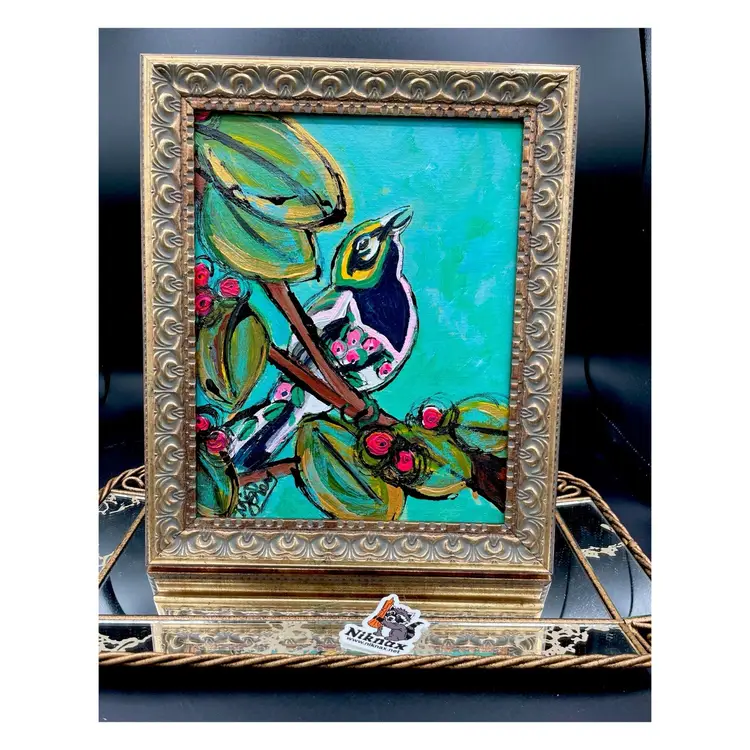 Sing A Love Song
New, Original Bird Painting 
On 8”x10” Canvas Board 
In 10”x12” New Frame
Bird Art