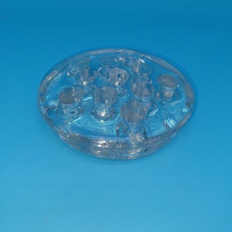 Vintage Clear Glass 11 hole Flower Frog
