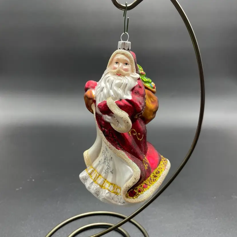 Blown Glass Summit Old World Santa Claus Hanging Christmas Ornament Holiday