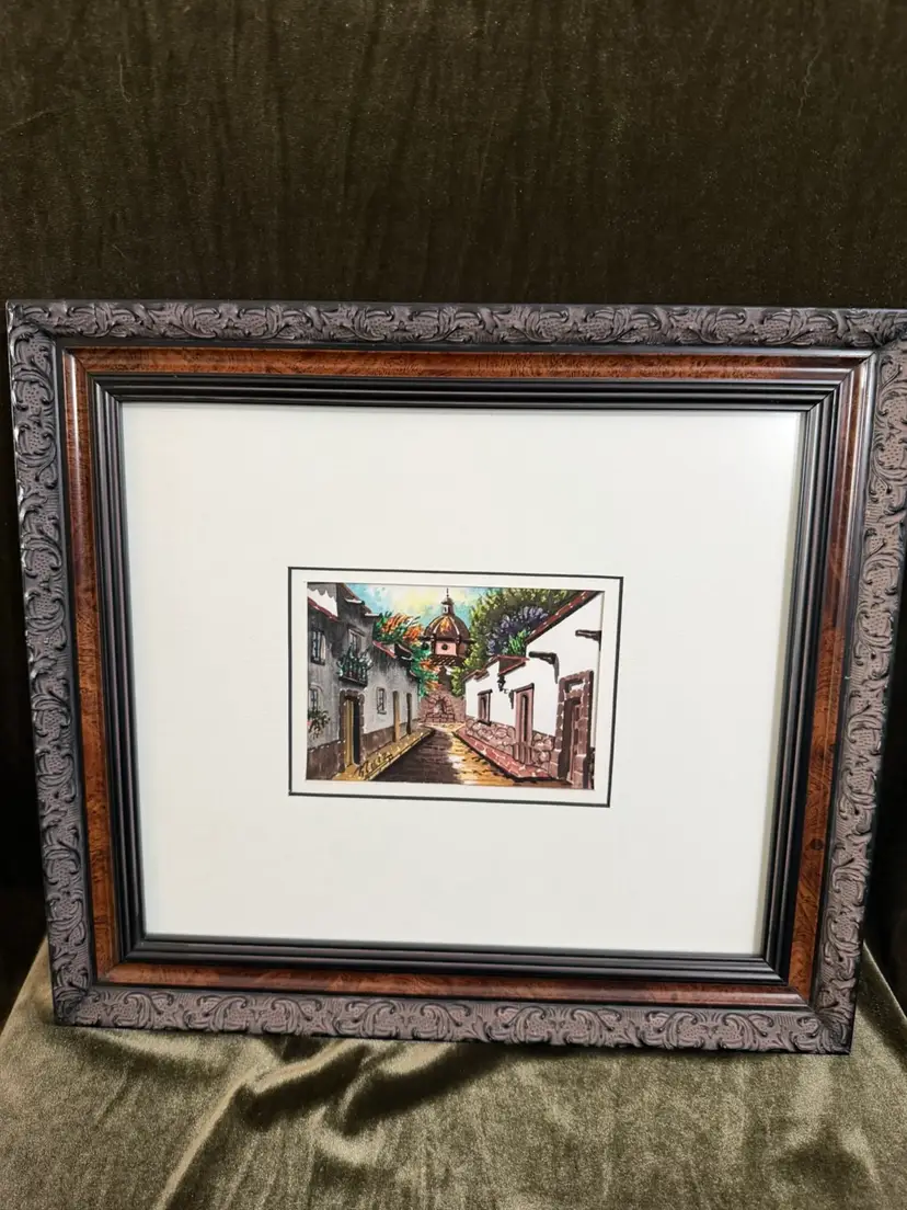Gorgeous Signed  Ruiz Watercolor Folk Art Mexican Painting 1 Of 2 Styles