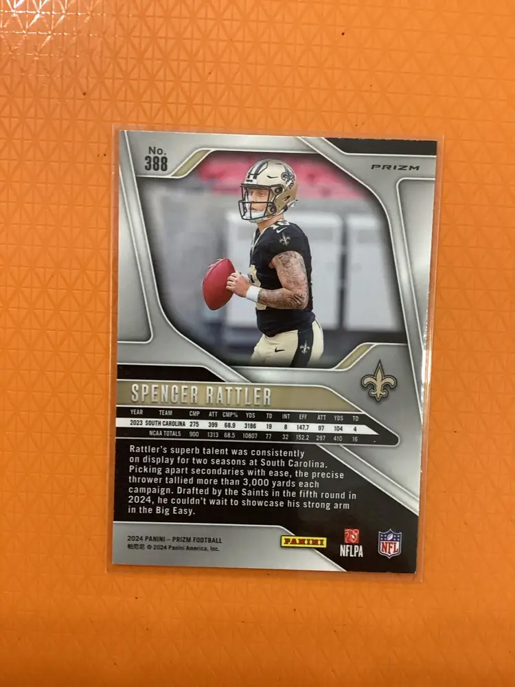 2024 Panini Prizm SPENCER RATTLER Green Wave Prizm Saints RC #388