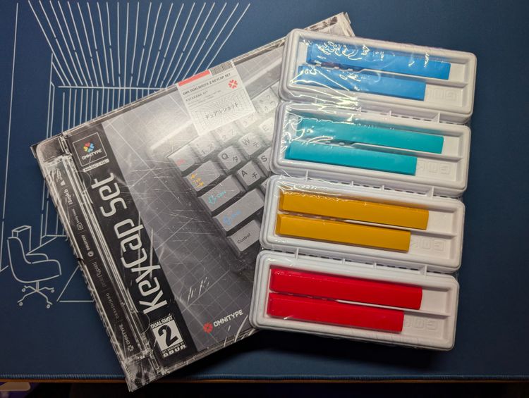 GMK DUALSHOT® 2 CYL Katana Base Keycap Set + Aesthetic Accent Spacebars - Retro Playstation Theme