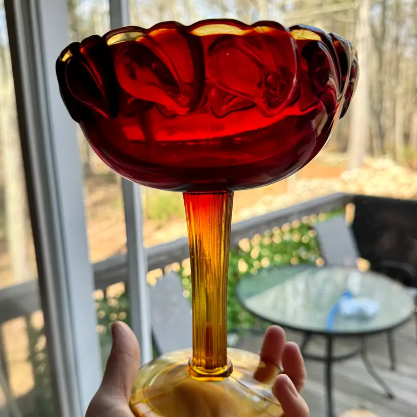 Tiara Sunset Desert Cala Lily Pedestal Compote