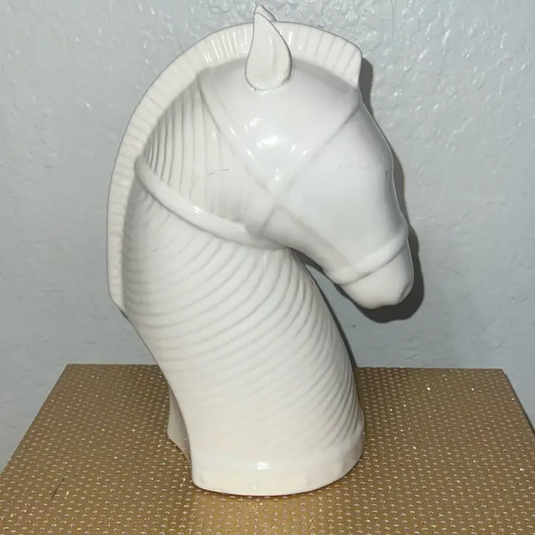 White Knight Chess Horse Head Bookend