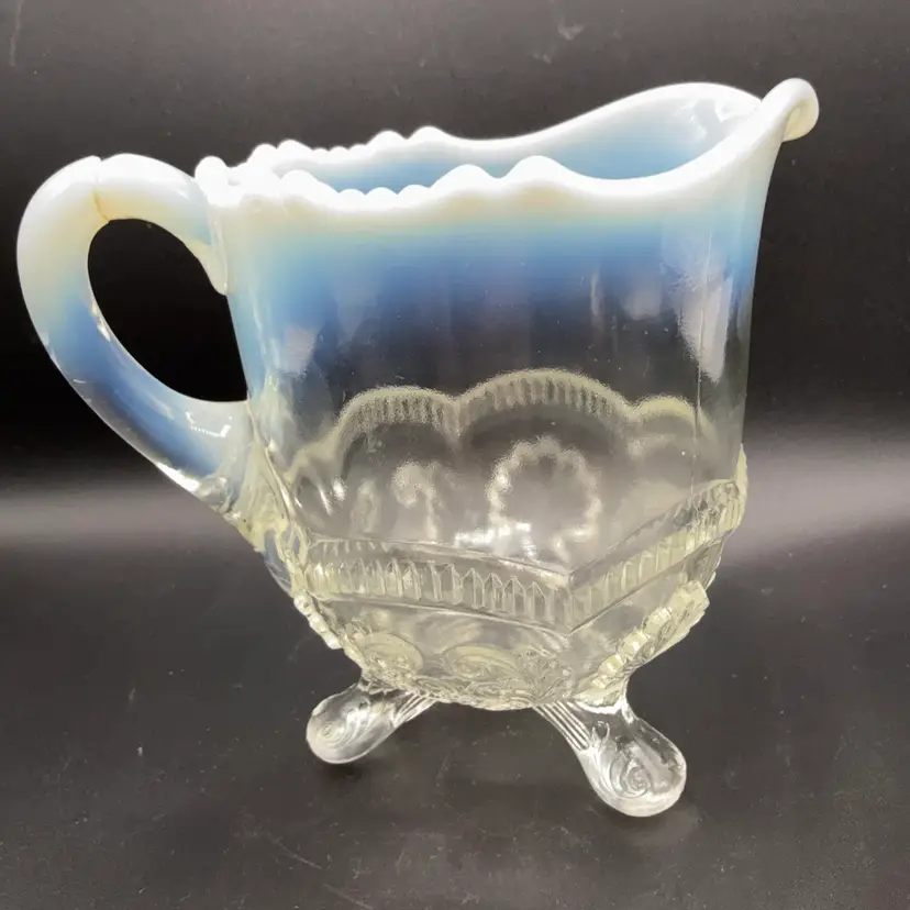 EAPG Antique Opalescent Creamer AS IS Handle Damage