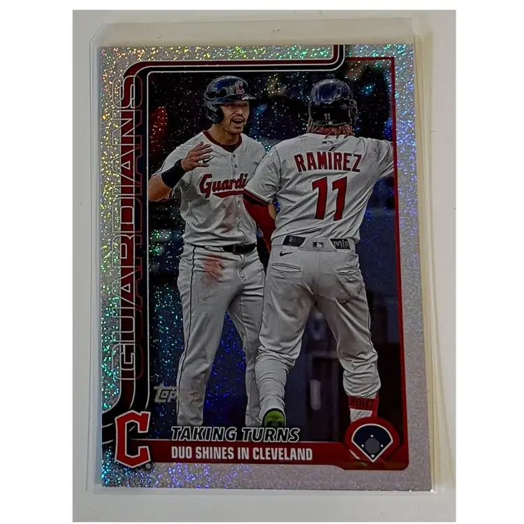 Jose Ramirez Steven Kwan Taking Turns Sandglitter Cleveland Guardians