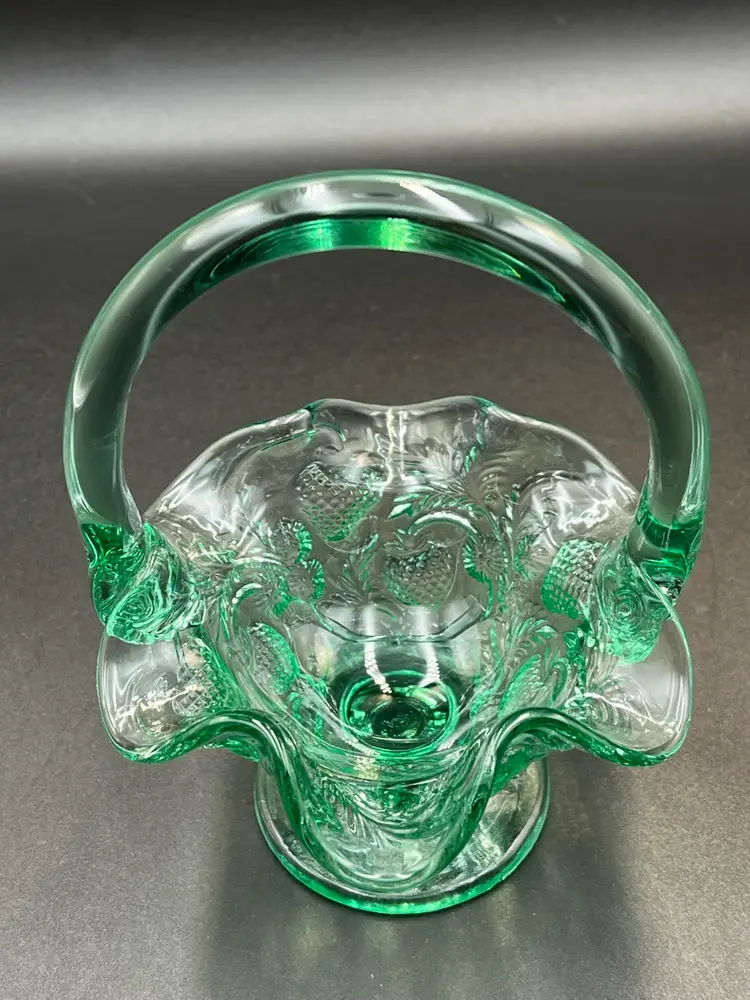 Vintage Fenton Strawberry Ruffled Basket