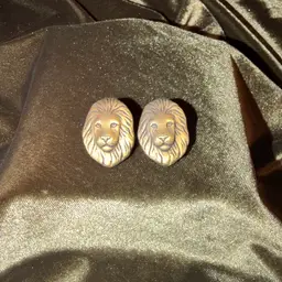 Vintage Lion Head Stud Earrings