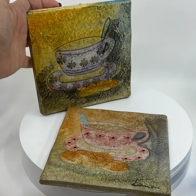 Bicottura Tradizionale Piana Wall Tile Trivet Set Made In Italy 6" x 6"