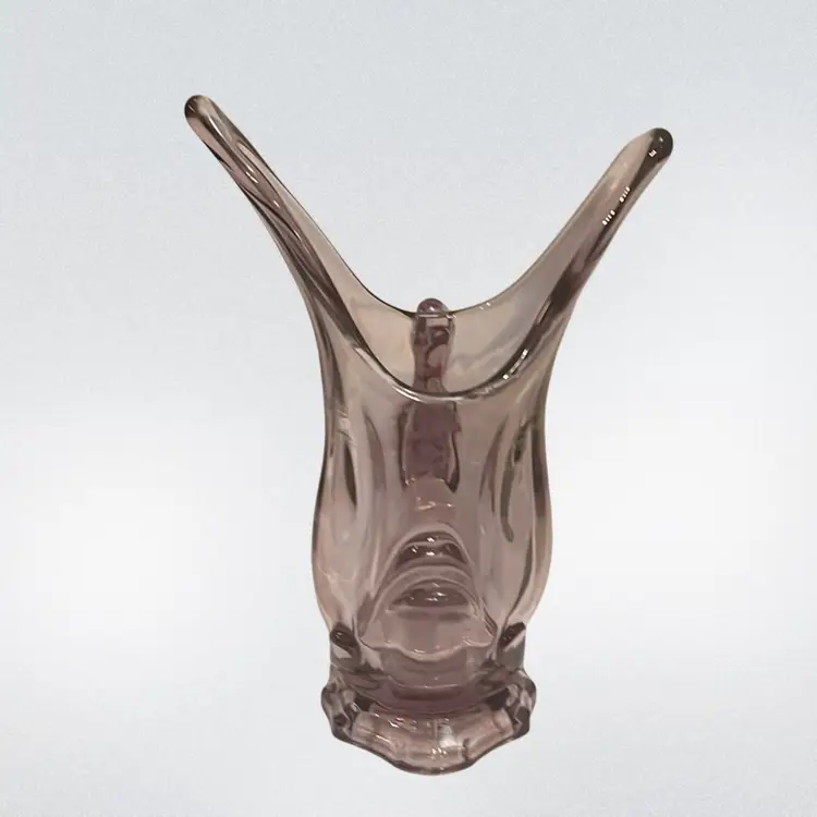Vintage Lavender Fostoria Flying Fish Vase